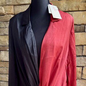 Mood Dress Size 10 by Choosy Plunging Neckline Black Sienna Brown Two-Tone NWT